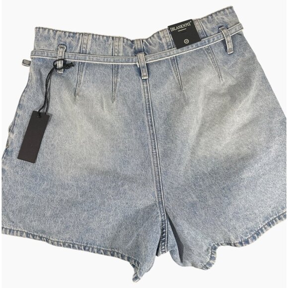 NWT Blank NYC High Rise Blue Denim‎ Short With Belt Women's Size 28 100% Cotton - Picture 5 of 13